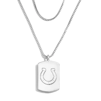 Shop Wear By Erin Andrews X Baublebar Indianapolis Colts Silver Dog Tag Necklace