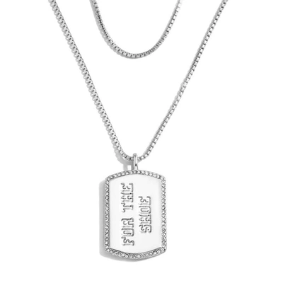 Shop Wear By Erin Andrews X Baublebar Indianapolis Colts Silver Dog Tag Necklace
