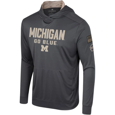 Shop Colosseum Charcoal Michigan Wolverines Oht Military Appreciation Long Sleeve Hoodie T-shirt