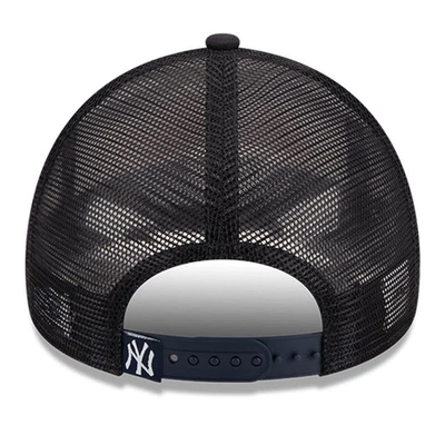 Shop New Era White/navy New York Yankees Stacked A-frame Trucker 9forty Adjustable Hat