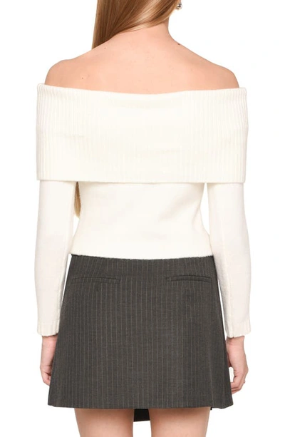 Wayf Womens Drapey Long Sleeve Off The Shoulder In Ivory