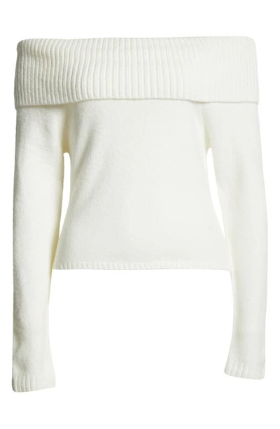 Wayf Womens Drapey Long Sleeve Off The Shoulder In Ivory
