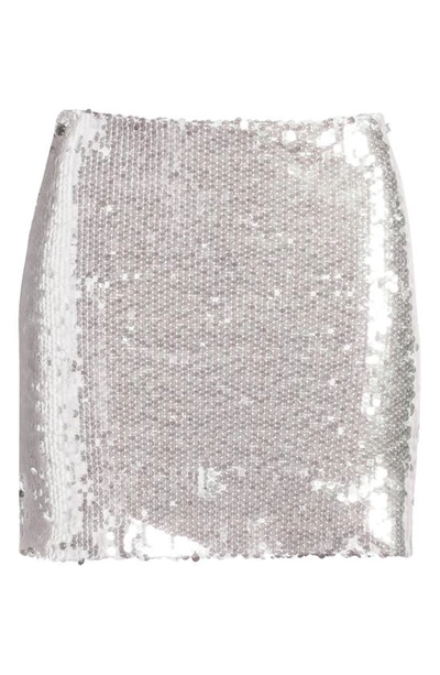 Shop Wayf X Jourdan Sloane Lily Sequin Miniskirt In Silver Seqiuin