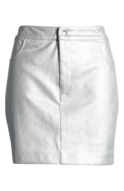 Shop Wayf X Jourdan Sloane Solana Metallic Faux Leather Skirt In Silver