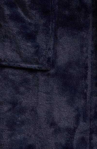 Shop Nordstrom Shawl Collar Plush Longline Robe In Navy Peacoat