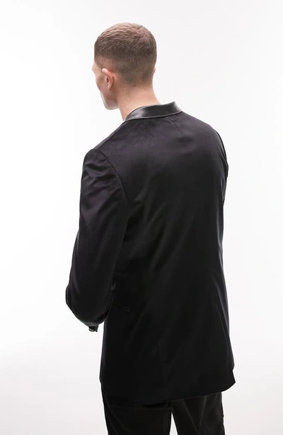 Shop Topman Skinny Velvet Blazer In Black
