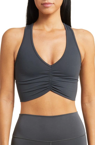 Shop Alo Yoga Wild Thing Bra In Anthracite
