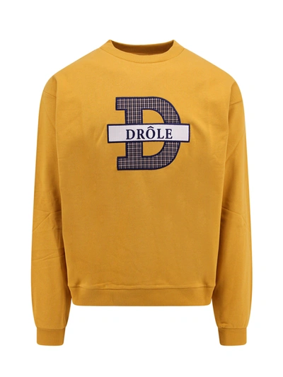 Shop Drôle De Monsieur Cotton Sweatshirt With Frontal Monogram