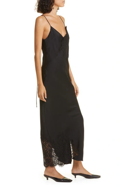 Shop Rohe Lace Satin Slipdress In Noir