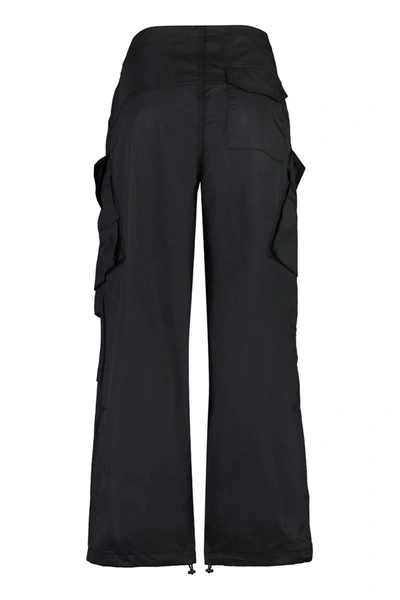 Shop Agolde Ginevra Cotton Cargo-trousers In Black