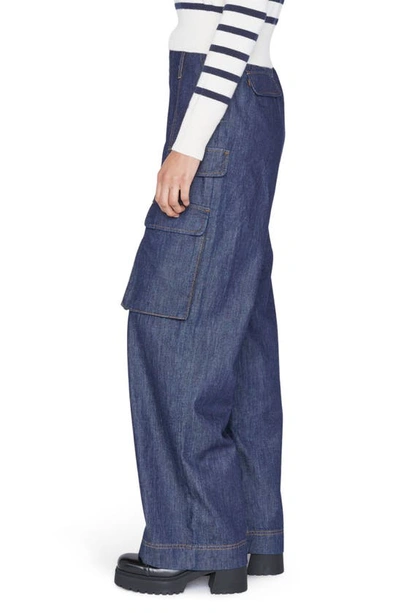 Shop Frame Relaxed High Waist Straight Leg Cargo Jeans In Rinse