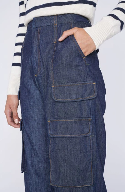 Shop Frame Relaxed High Waist Straight Leg Cargo Jeans In Rinse