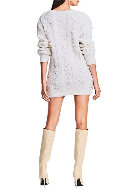 Shop Retroféte Maple Mini Sweater Dress In Ivory