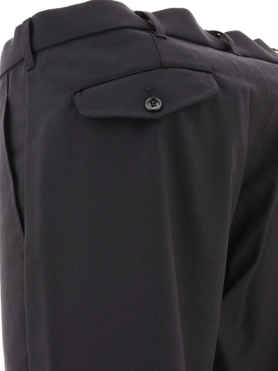 Shop Comme Des Garçons Wool Tailored Trousers In Black