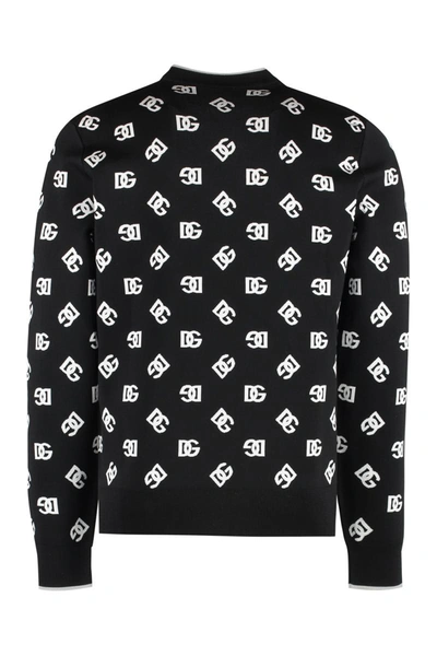Shop Dolce & Gabbana Long Sleeve Crew-neck Sweater In Black