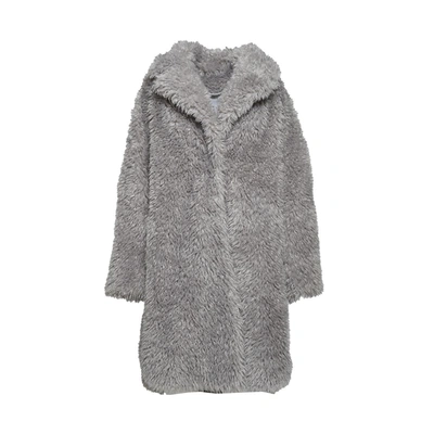 Shop Ermanno Scervino Gray Faux Fur Coat  In Grey