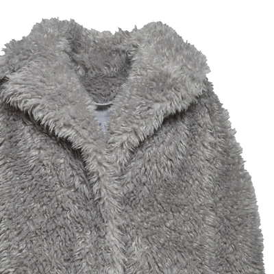 Shop Ermanno Scervino Gray Faux Fur Coat  In Grey