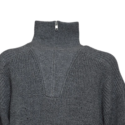 Shop Isabel Marant Benny Merino Wool Pullover With Zipper  In Anthracite