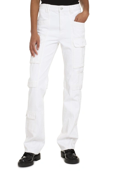 Shop Isabel Marant Vokayo Cotton Cargo-trousers In White