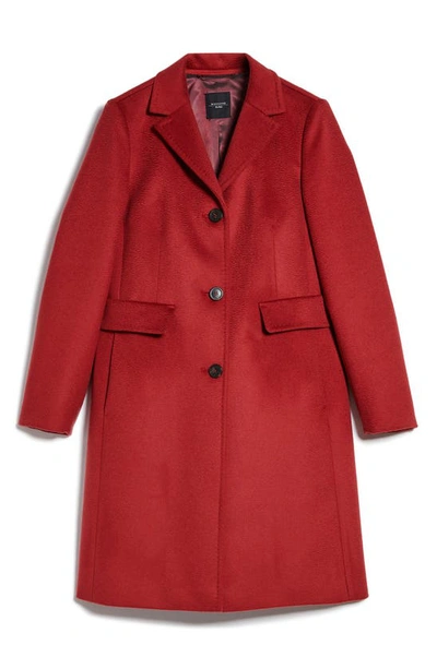 Shop Weekend Max Mara Tevere Virgin Wool Coat In Red