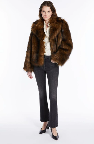 Shop Weekend Max Mara Baleari Faux Fur Coat In Natural
