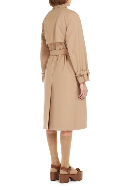 Weekend Max Mara Affetto Long Wool Blend Trench Coat In Camel
