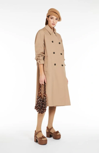 Weekend Max Mara Affetto Long Wool Blend Trench Coat In Camel