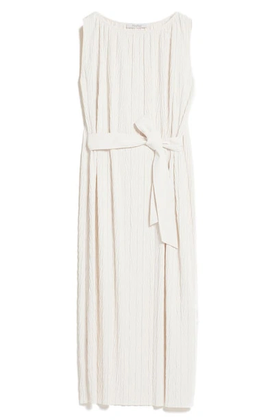 Shop Max Mara Vadius Crinkled Midi Shift Dress In Ivory