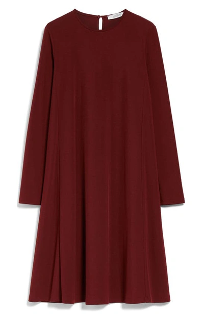 Shop Max Mara Quarto Long Sleeve Shift Dress In Brick Red