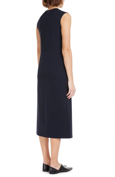 Shop Max Mara Pagine Sleeveless Midi Dress In Navy