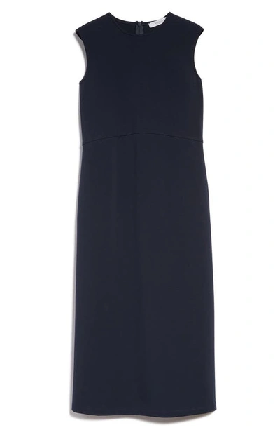 Max Mara Sleeveless A-line Jersey Midi Dress In Navy