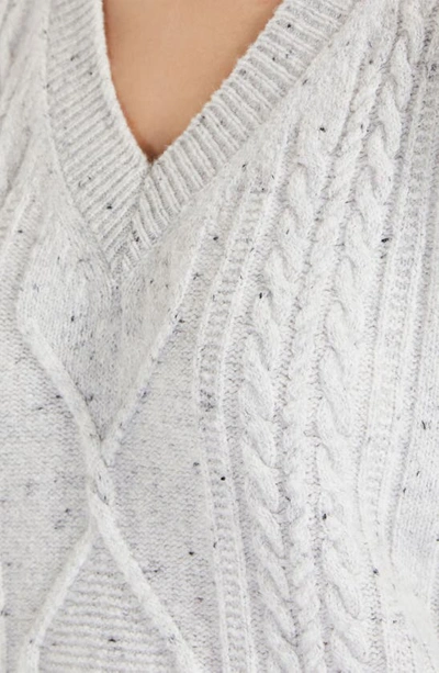 Shop Max Mara Leisure Carmela Mixed Stitch Wool Blend V-neck Sweater In White