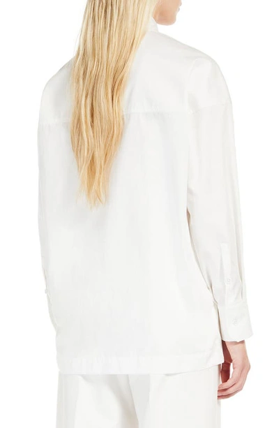 Shop Max Mara Leisure Keras Cotton Button-up Shirt In White