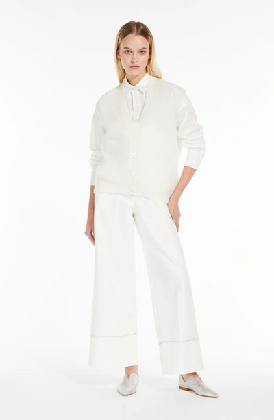 Shop Max Mara Leisure Keras Cotton Button-up Shirt In White