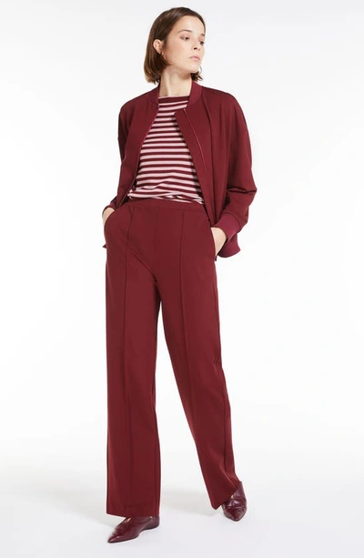 Shop Max Mara Leisure Favola Stripe Virgin Wool Sweater In Brick Red