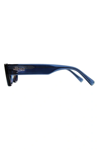 Wisdom Frame 15 Rectangular Sunglasses In Indigo