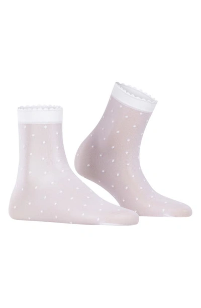 Falke Sheer Dot Ankle Socks In White