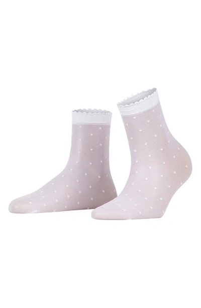 Falke Sheer Dot Ankle Socks In White