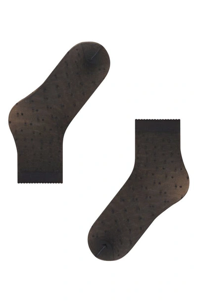 Shop Falke Polka Dot Mesh Crew Socks In Black