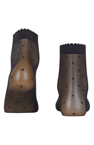 Falke Polka Dot Knitted Ankle Socks In Black
