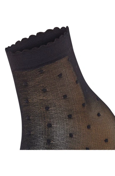 Shop Falke Polka Dot Mesh Crew Socks In Black