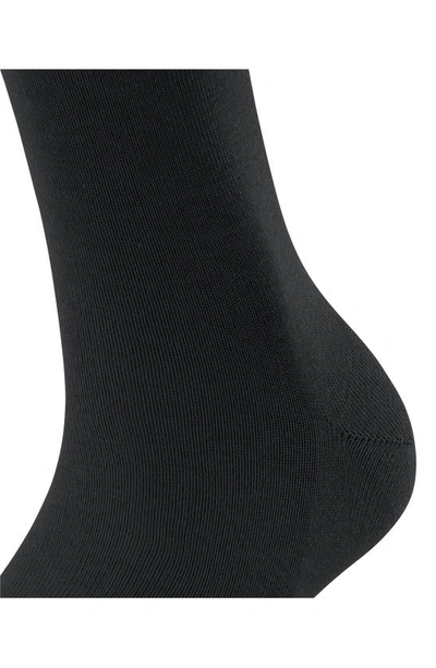 Shop Falke Family Cotton Blend Crew Socks In Black