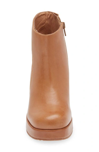 Chocolat Blu Penny Wedge Bootie In Chestnut Leather
