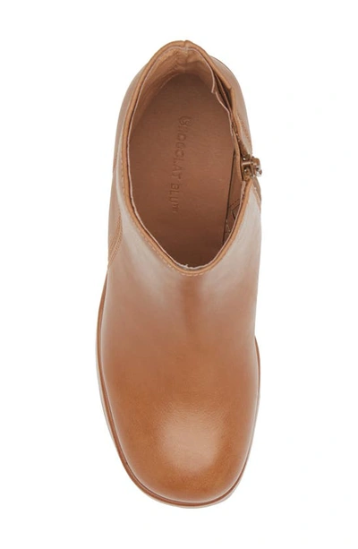 Chocolat Blu Penny Wedge Bootie In Chestnut Leather