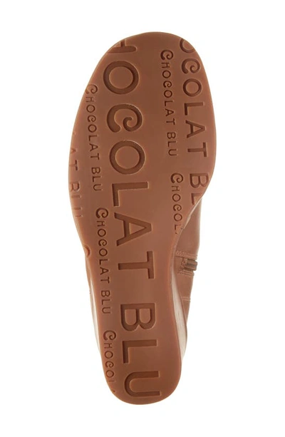 Shop Chocolat Blu Penny Wedge Bootie In Chestnut Leather