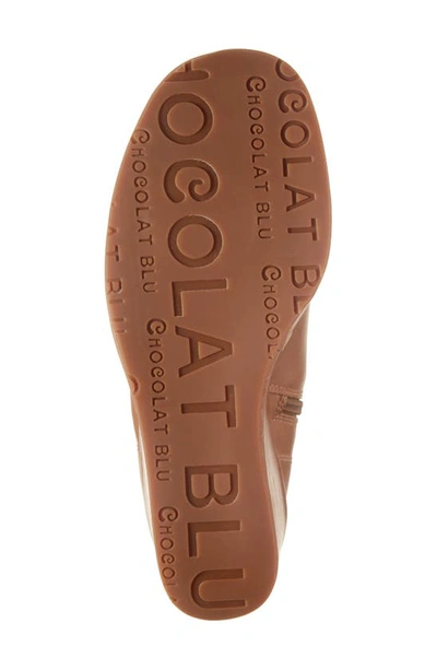Chocolat Blu Penny Wedge Bootie In Chestnut Leather