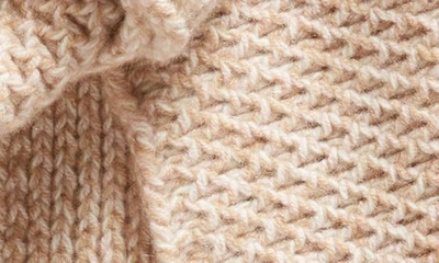 Chloé Logo-patch Chunky-knit Scarf In Beige - Pink 1 96e