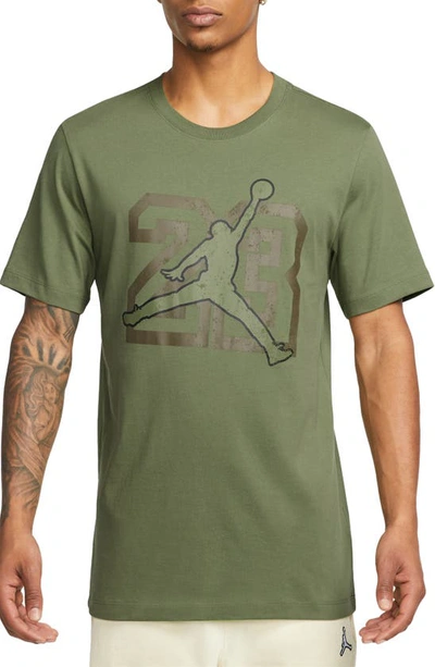 Shop Jordan Flight Essentials Graphic T-shirt In Sky J Lt Olive/ Off Noir