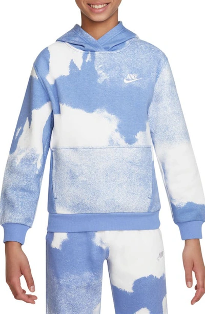 Shop Nike Kids' Club Fleece Hoodie In Polar/ Polar/ White