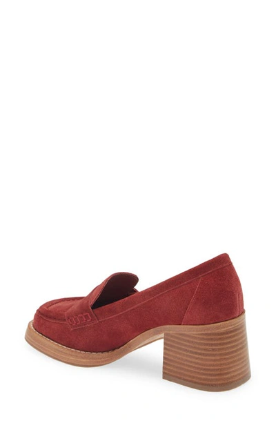 Shop Chocolat Blu Irene Penny Loafer Pump In Bordo Suede